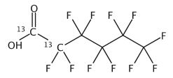 Perfluorohexanoic acid-13C2 Solution in Methanol, 5μg/mL