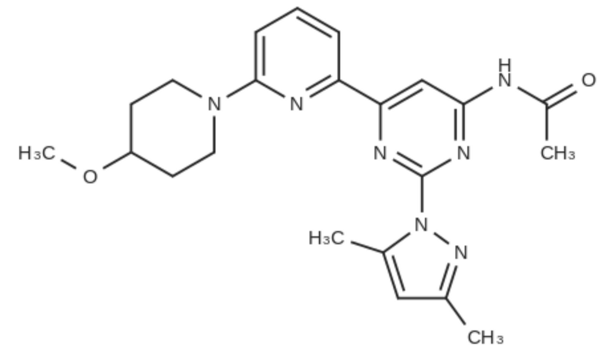 Acetamide, N-[2-(3,5-dimethyl-1H-pyrazol-1-yl)-6-[6-(4-methoxy-1-piperidinyl)-2-pyridinyl]-4-pyrimidinyl]-